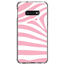 DistinctInk® Clear Shockproof Hybrid Case for Apple iPhone / Samsung Galaxy / Google Pixel - Pink & White Zebra Skin Stripes
