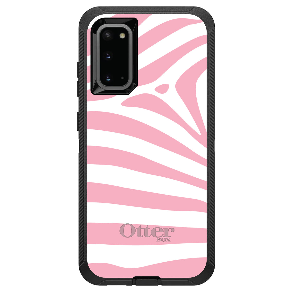 Pink & White Zebra Skin Stripes OtterBox Defender Case for iPhone & Galaxy, view 8