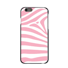 DistinctInk® Hard Plastic Snap-On Case for Apple iPhone or Samsung Galaxy - Pink & White Zebra Skin Stripes