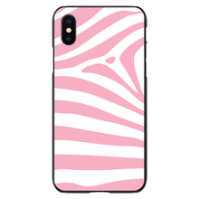 DistinctInk® Hard Plastic Snap-On Case for Apple iPhone or Samsung Galaxy - Pink & White Zebra Skin Stripes