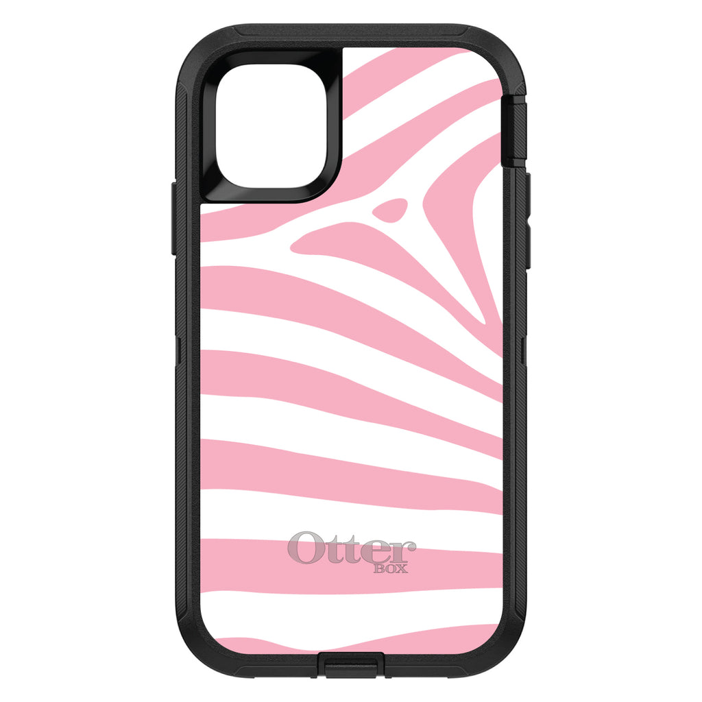 Pink & White Zebra Skin Stripes OtterBox Defender Case for iPhone & Galaxy, view 2