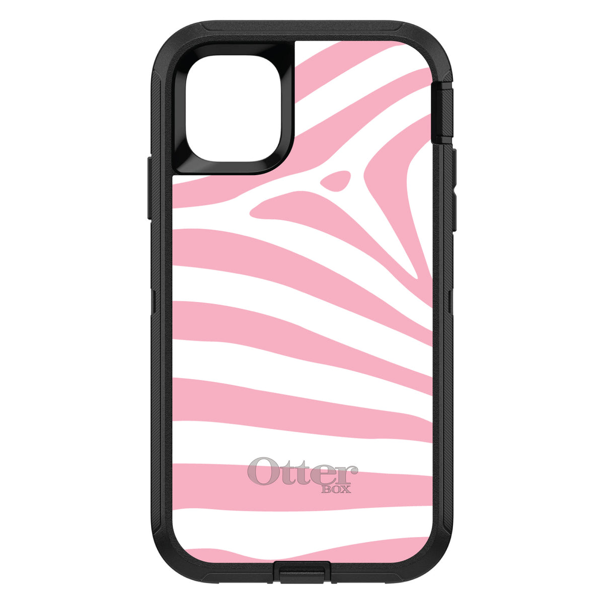 Pink & White Zebra Skin Stripes OtterBox Defender Case for iPhone & Galaxy, view 2