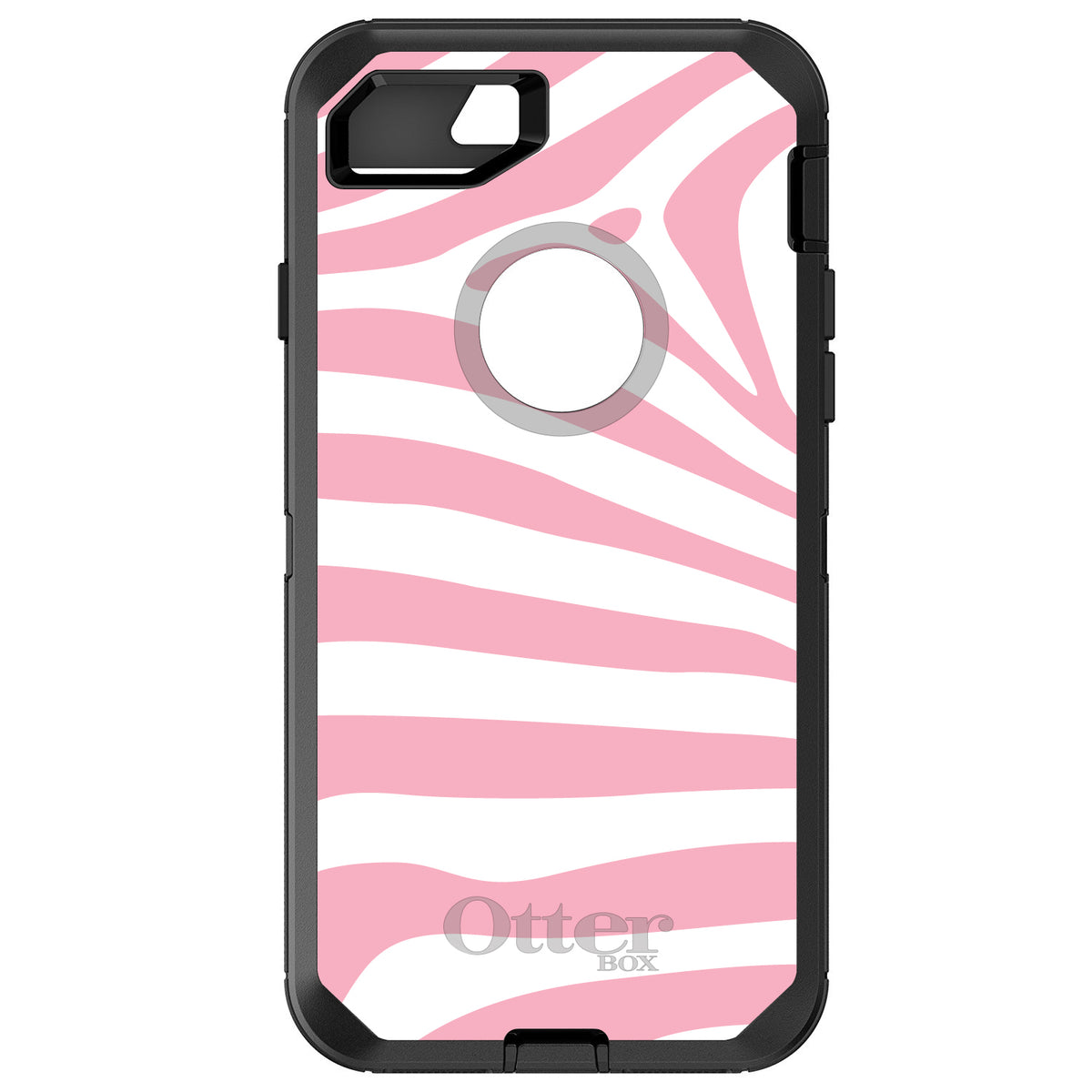 Pink & White Zebra Skin Stripes OtterBox Defender Case for iPhone & Galaxy