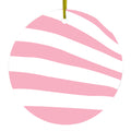 Pink & White Zebra Skin Stripes Ceramic Ornament