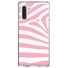 DistinctInk® Clear Shockproof Hybrid Case for Apple iPhone / Samsung Galaxy / Google Pixel - Pink & White Zebra Skin Stripes