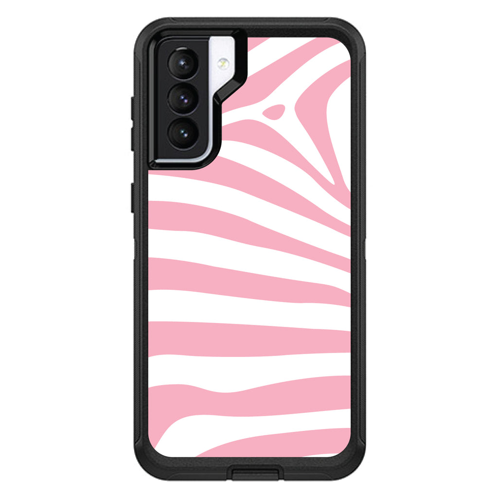 Pink & White Zebra Skin Stripes OtterBox Defender Case for iPhone & Galaxy, view 6