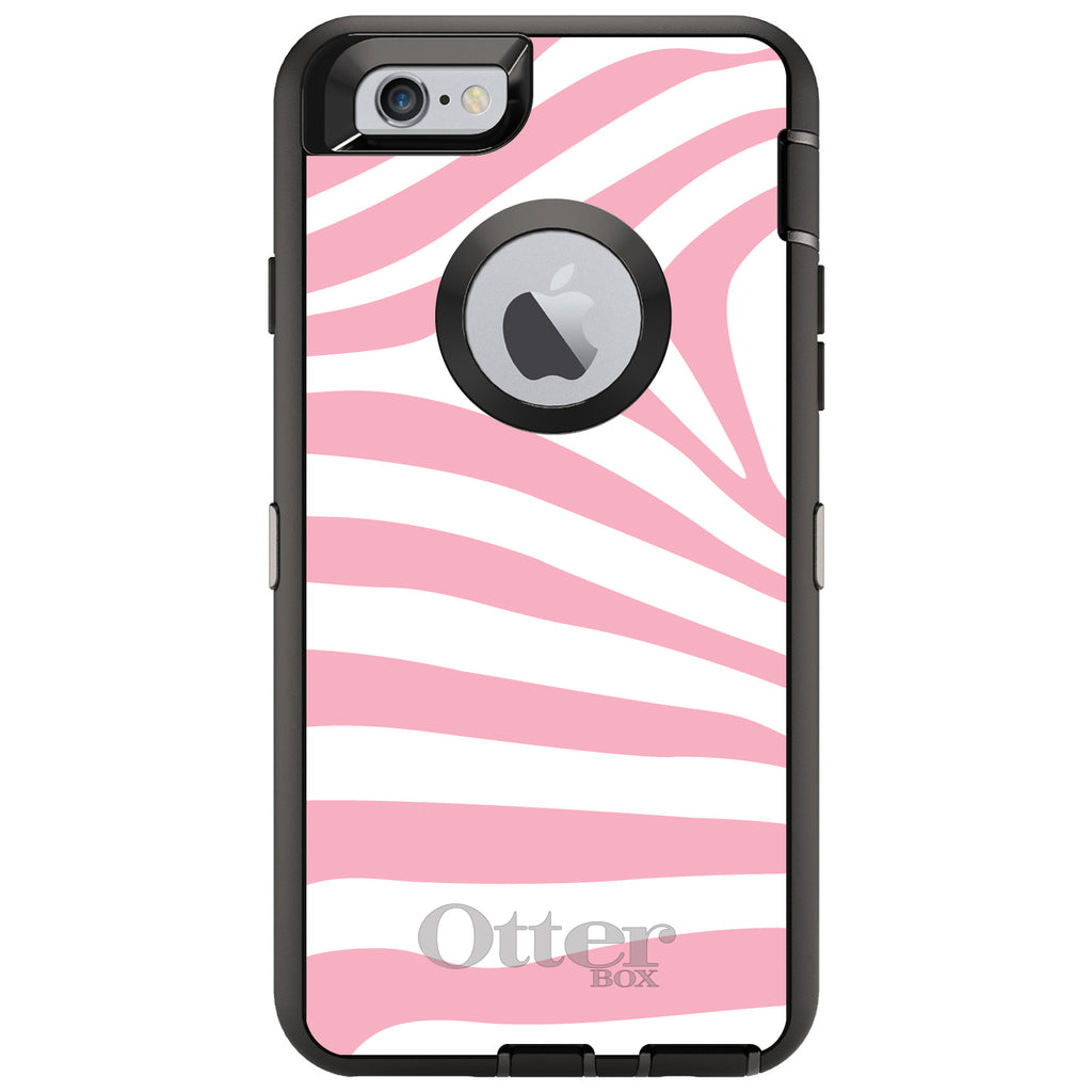 Pink & White Zebra Skin Stripes OtterBox Defender Case for iPhone & Galaxy, view 4