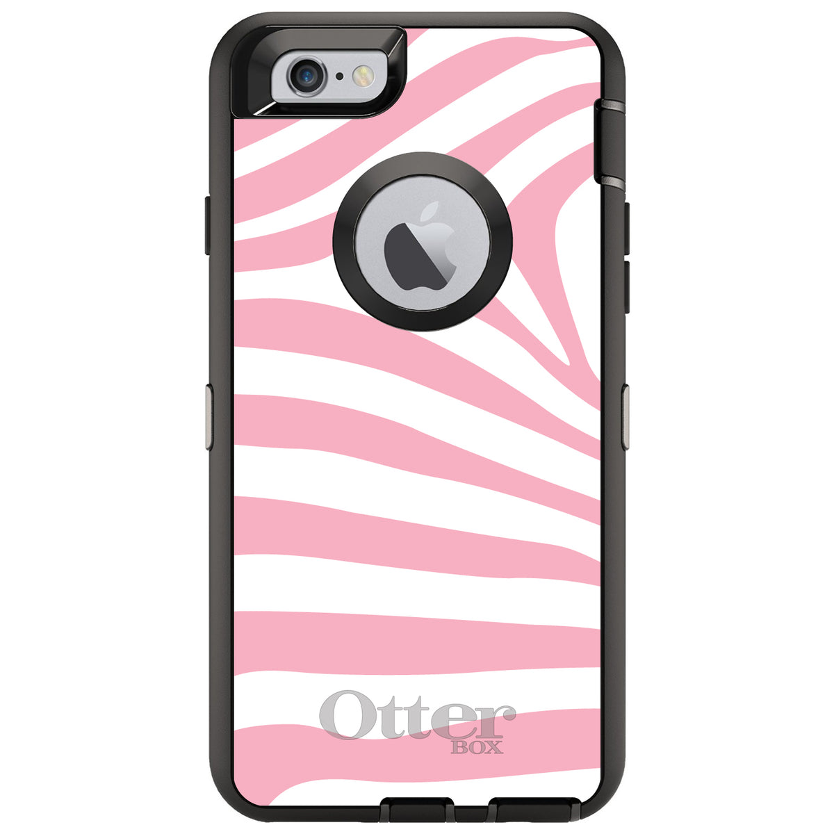 Pink & White Zebra Skin Stripes OtterBox Defender Case for iPhone & Galaxy, view 4