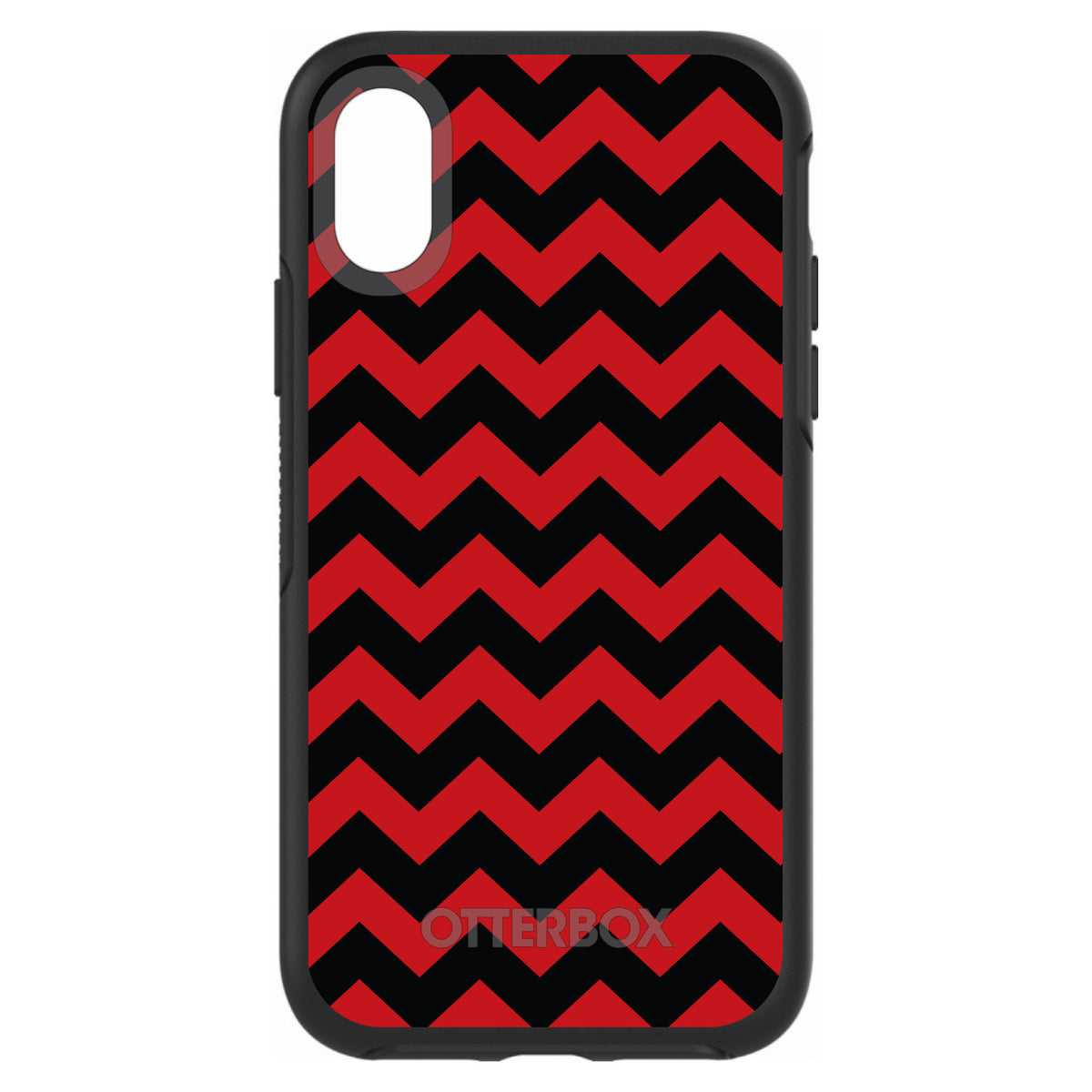 Black Red Chevron Stripes OtterBox Symmetry Case for iPhone & Galaxy, view 4