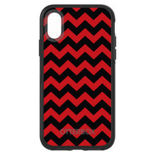 DistinctInk™ OtterBox Symmetry Series Case for Apple iPhone / Samsung Galaxy / Google Pixel - Black Red Chevron Stripes