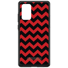 DistinctInk™ OtterBox Symmetry Series Case for Apple iPhone / Samsung Galaxy / Google Pixel - Black Red Chevron Stripes