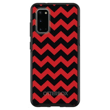DistinctInk™ OtterBox Symmetry Series Case for Apple iPhone / Samsung Galaxy / Google Pixel - Black Red Chevron Stripes