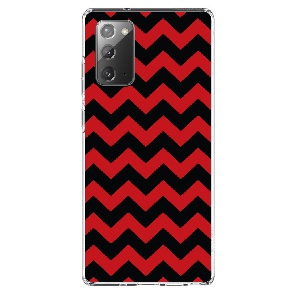 Black Red Chevron Stripes Clear Shockproof iPhone Case, view 7