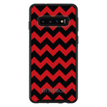 DistinctInk™ OtterBox Symmetry Series Case for Apple iPhone / Samsung Galaxy / Google Pixel - Black Red Chevron Stripes
