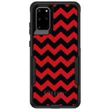 DistinctInk™ OtterBox Commuter Series Case for Apple iPhone or Samsung Galaxy - Black Red Chevron Stripes