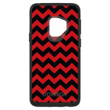 DistinctInk™ OtterBox Symmetry Series Case for Apple iPhone / Samsung Galaxy / Google Pixel - Black Red Chevron Stripes