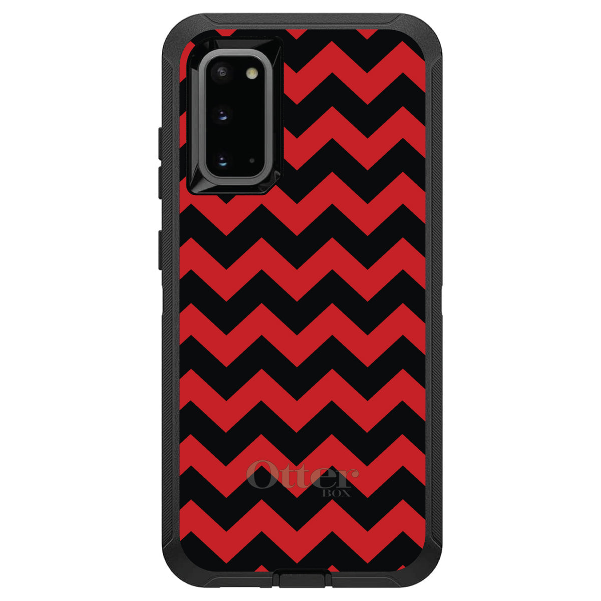Black Red Chevron Stripes OtterBox Defender Case for iPhone & Galaxy, view 5