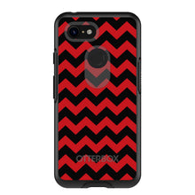 DistinctInk™ OtterBox Symmetry Series Case for Apple iPhone / Samsung Galaxy / Google Pixel - Black Red Chevron Stripes