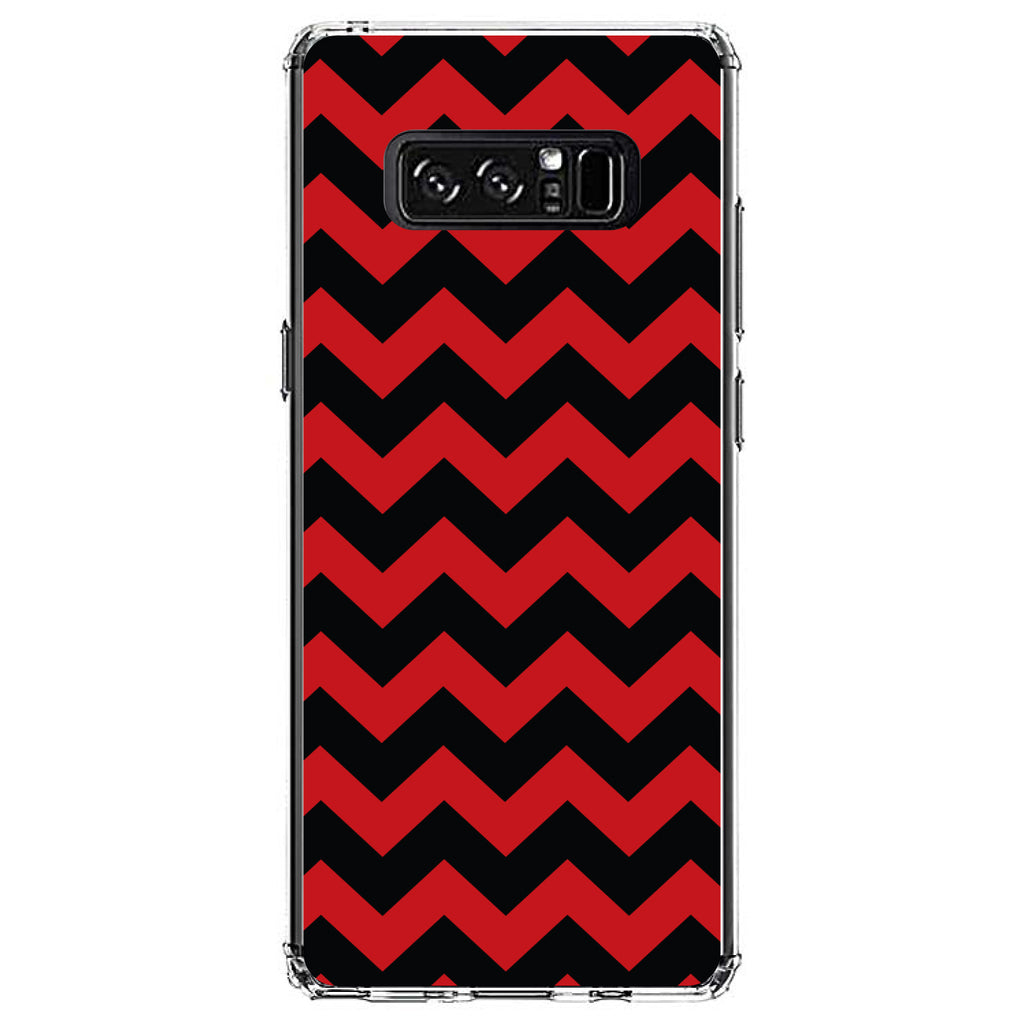 Black Red Chevron Stripes Clear Shockproof iPhone Case, view 12