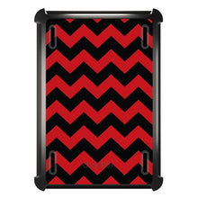 DistinctInk™ OtterBox Defender Series Case for Apple iPad / iPad Pro / iPad Air / iPad Mini - Black Red Chevron Stripes