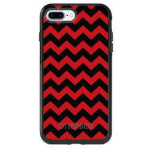 DistinctInk™ OtterBox Symmetry Series Case for Apple iPhone / Samsung Galaxy / Google Pixel - Black Red Chevron Stripes