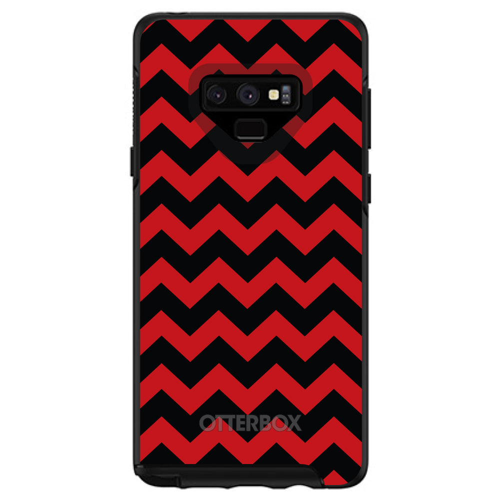 Black Red Chevron Stripes OtterBox Symmetry Case for iPhone & Galaxy, view 13