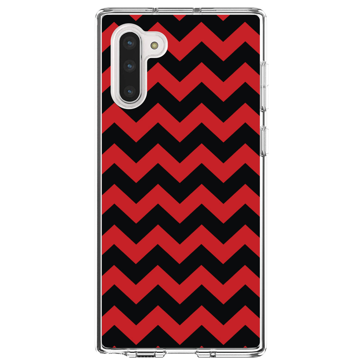 Black Red Chevron Stripes Clear Shockproof iPhone Case, view 9