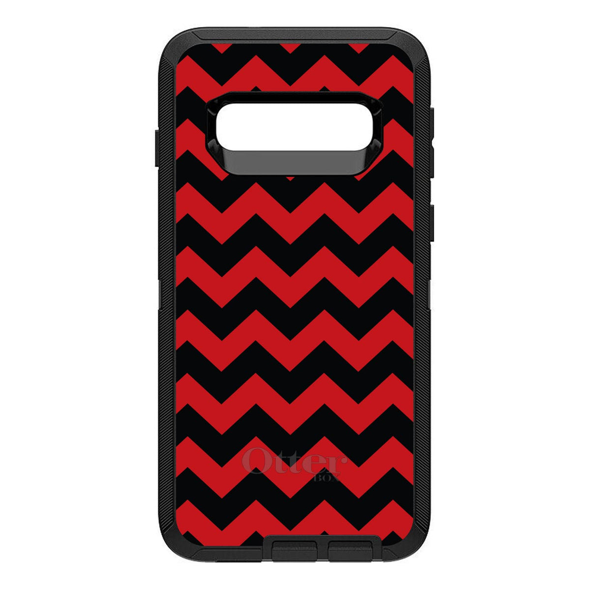 Black Red Chevron Stripes OtterBox Defender Case for iPhone & Galaxy, view 6