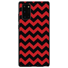 DistinctInk® Hard Plastic Snap-On Case for Apple iPhone or Samsung Galaxy - Black Red Chevron Stripes