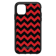 DistinctInk™ OtterBox Symmetry Series Case for Apple iPhone / Samsung Galaxy / Google Pixel - Black Red Chevron Stripes