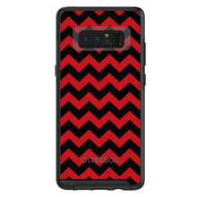 DistinctInk™ OtterBox Symmetry Series Case for Apple iPhone / Samsung Galaxy / Google Pixel - Black Red Chevron Stripes