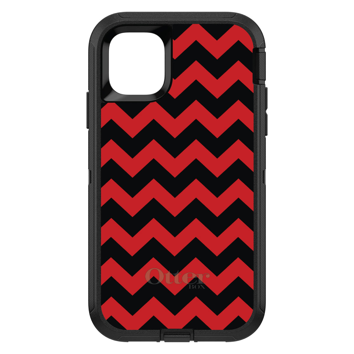Black Red Chevron Stripes OtterBox Defender Case for iPhone & Galaxy, view 2