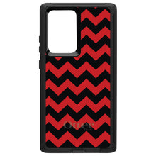 DistinctInk™ OtterBox Defender Series Case for Apple iPhone / Samsung Galaxy / Google Pixel - Black Red Chevron Stripes