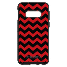 DistinctInk™ OtterBox Symmetry Series Case for Apple iPhone / Samsung Galaxy / Google Pixel - Black Red Chevron Stripes