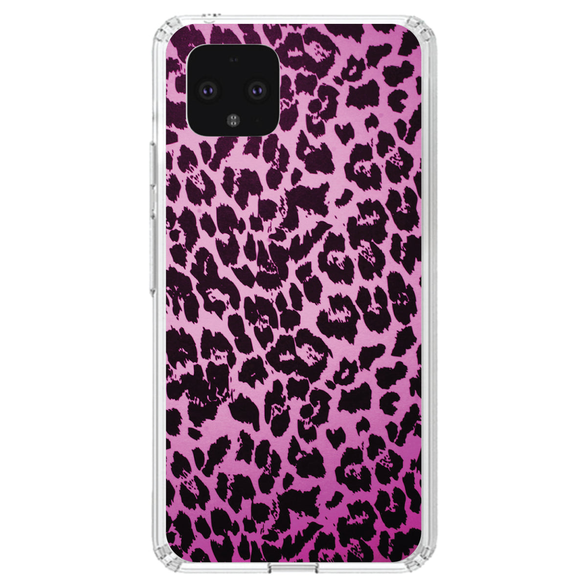 Pink Purple Leopard Skin Spots Clear Shockproof iPhone Case, view 23