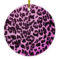 Pink Purple Leopard Skin Spots Ceramic Ornament