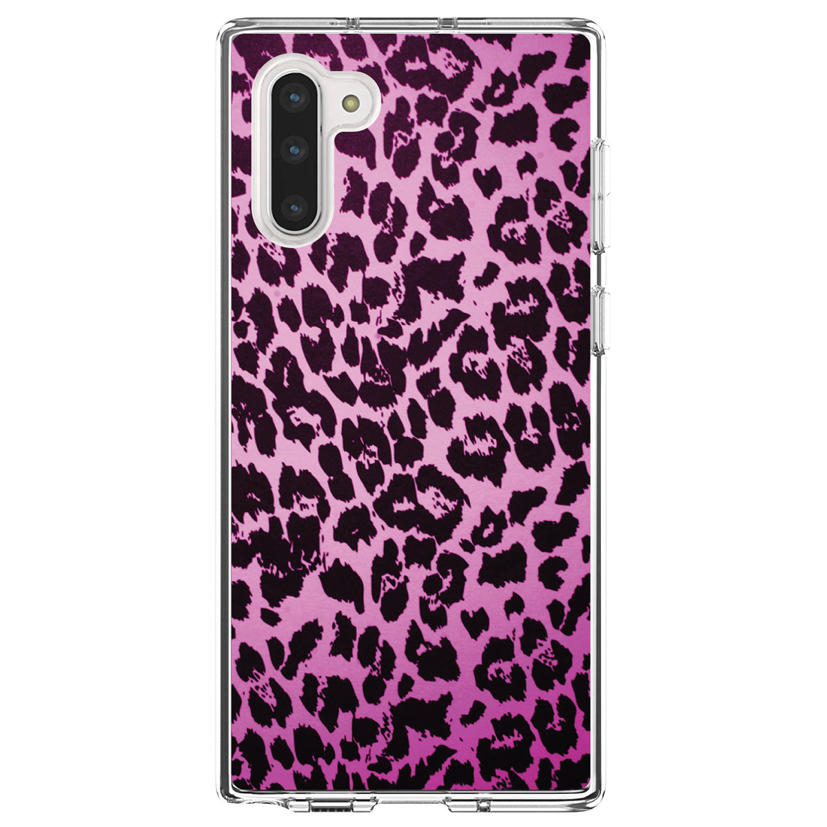 Pink Purple Leopard Skin Spots Clear Shockproof iPhone Case, view 9