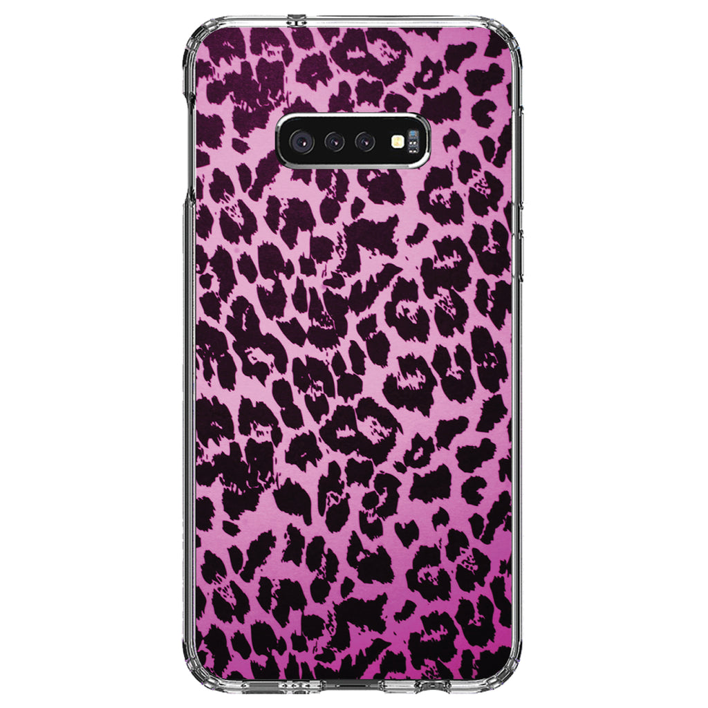 Pink Purple Leopard Skin Spots Clear Shockproof iPhone Case, view 18