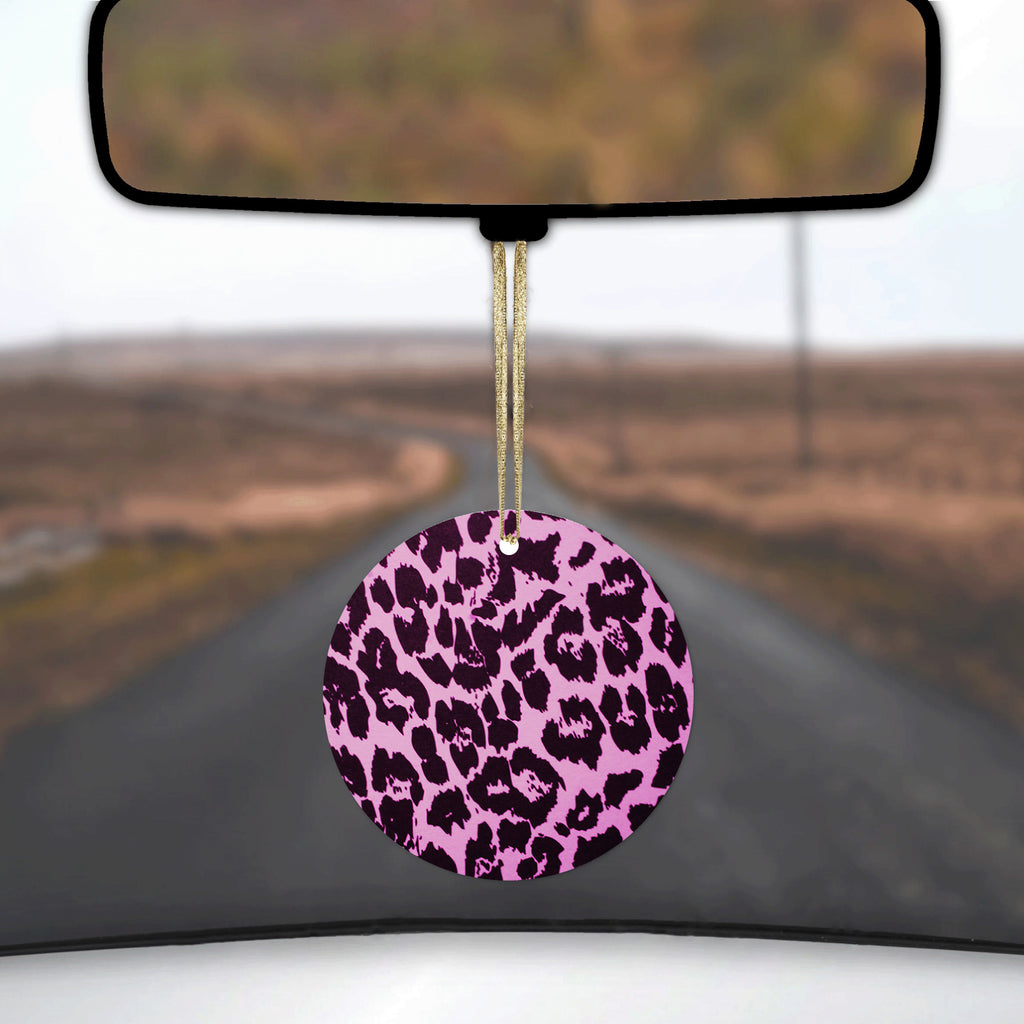 Pink Purple Leopard Skin Spots Ceramic Ornament, view 3