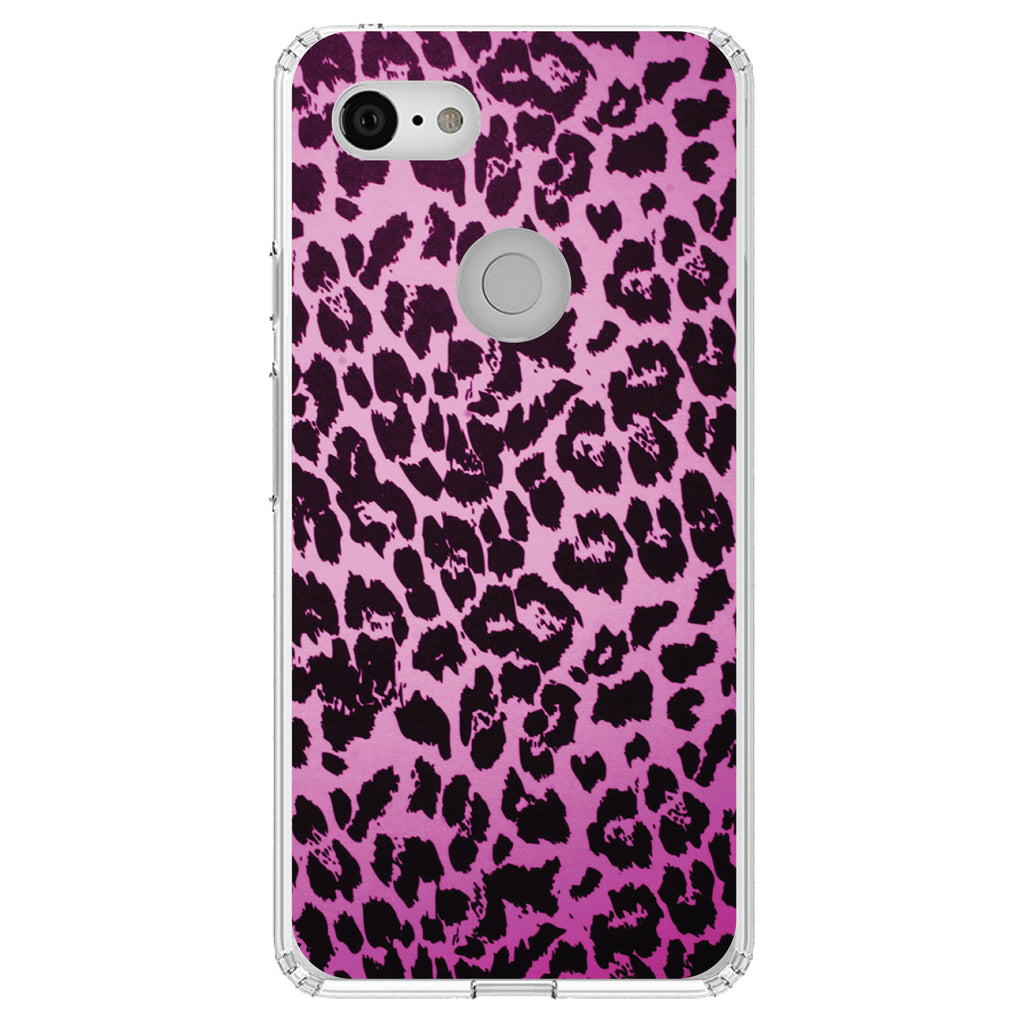 Pink Purple Leopard Skin Spots Clear Shockproof iPhone Case, view 21