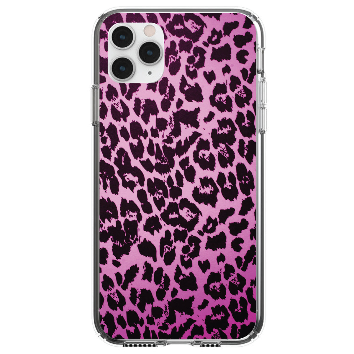 Pink Purple Leopard Skin Spots Clear Shockproof iPhone Case