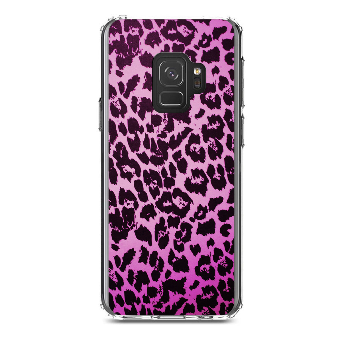 Pink Purple Leopard Skin Spots Clear Shockproof iPhone Case, view 19