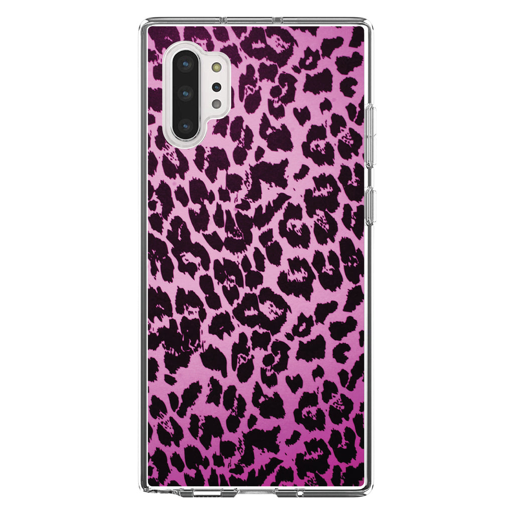 Pink Purple Leopard Skin Spots Clear Shockproof iPhone Case, view 10