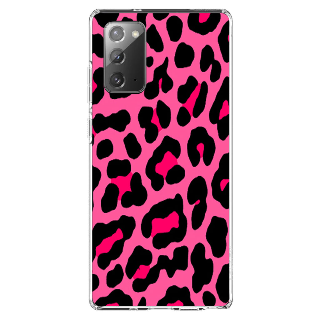 Hot Pink Black Leopard Skin Spots Clear Shockproof iPhone Case, view 8