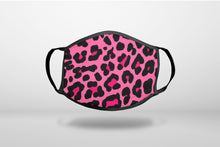Hot Pink Black Leopard Skin Spots - 3-Ply Reusable Soft Face Mask Covering, Unisex, Cotton Inner Layer