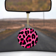 Hot Pink Black Leopard Skin Spots Ceramic Ornament