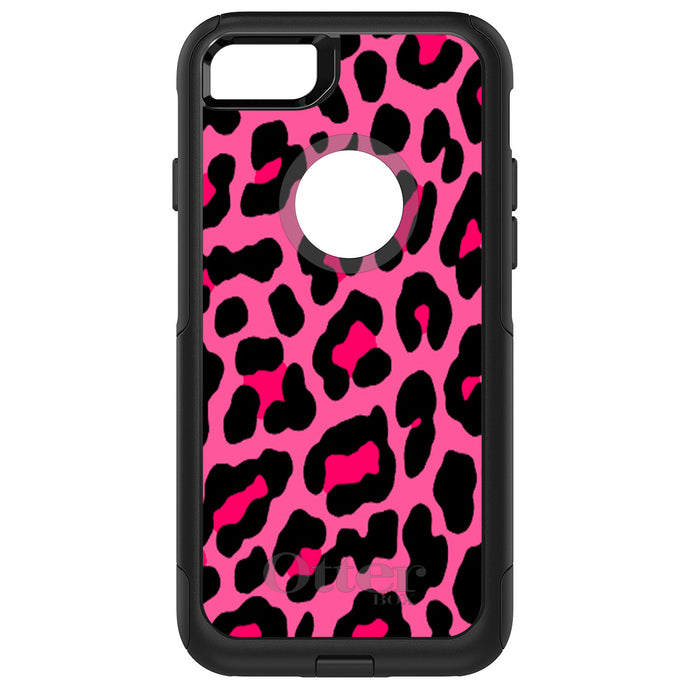 DistinctInk OtterBox Commuter Series Case for Apple iPhone or Samsung Galaxy - Hot Pink Black Leopard Skin Spots