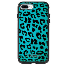 DistinctInk™ OtterBox Symmetry Series Case for Apple iPhone / Samsung Galaxy / Google Pixel - Teal Black Leopard Skin Spots