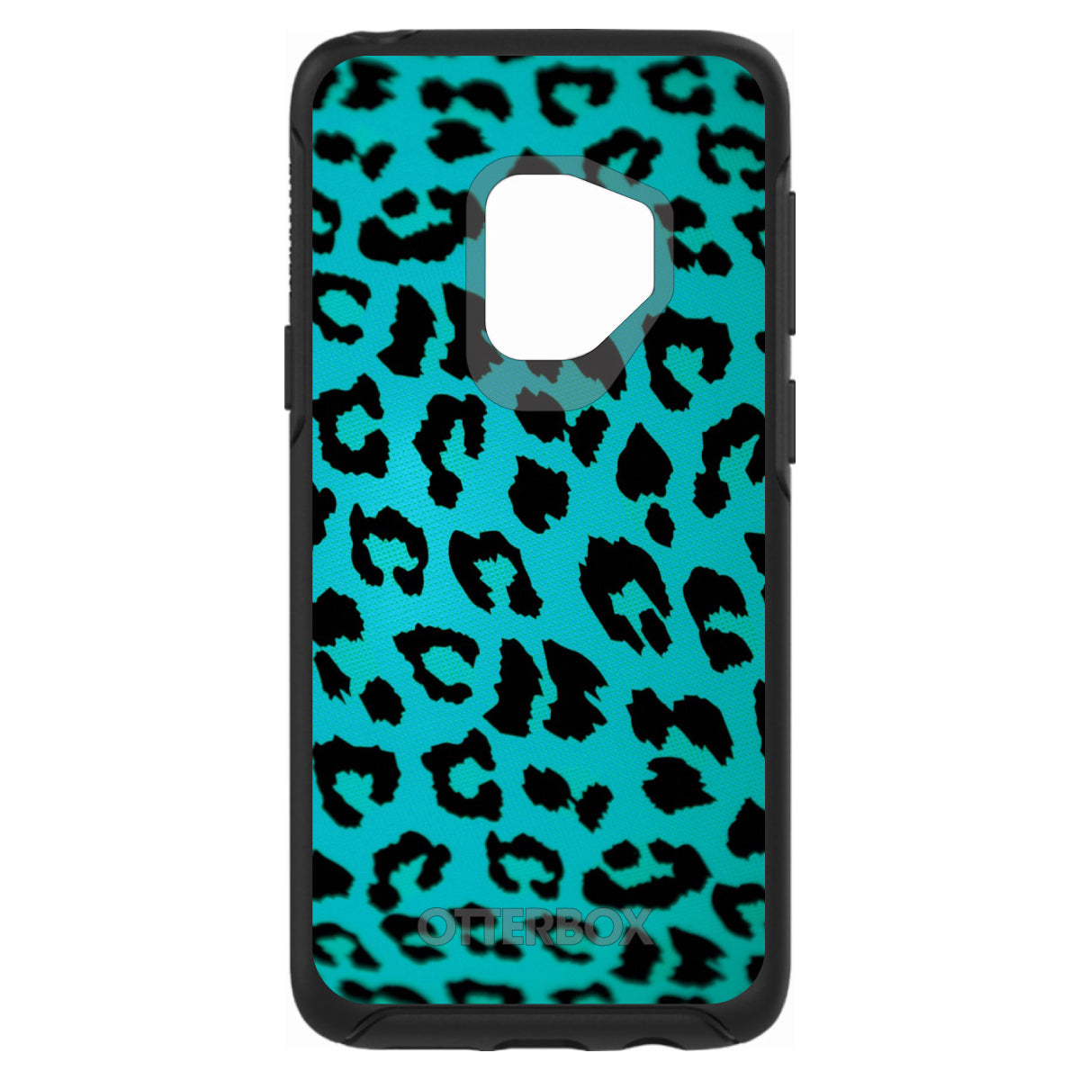 Teal Black Leopard Skin Spots OtterBox Symmetry Case for iPhone & Galaxy, view 8