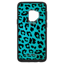 DistinctInk™ OtterBox Symmetry Series Case for Apple iPhone / Samsung Galaxy / Google Pixel - Teal Black Leopard Skin Spots